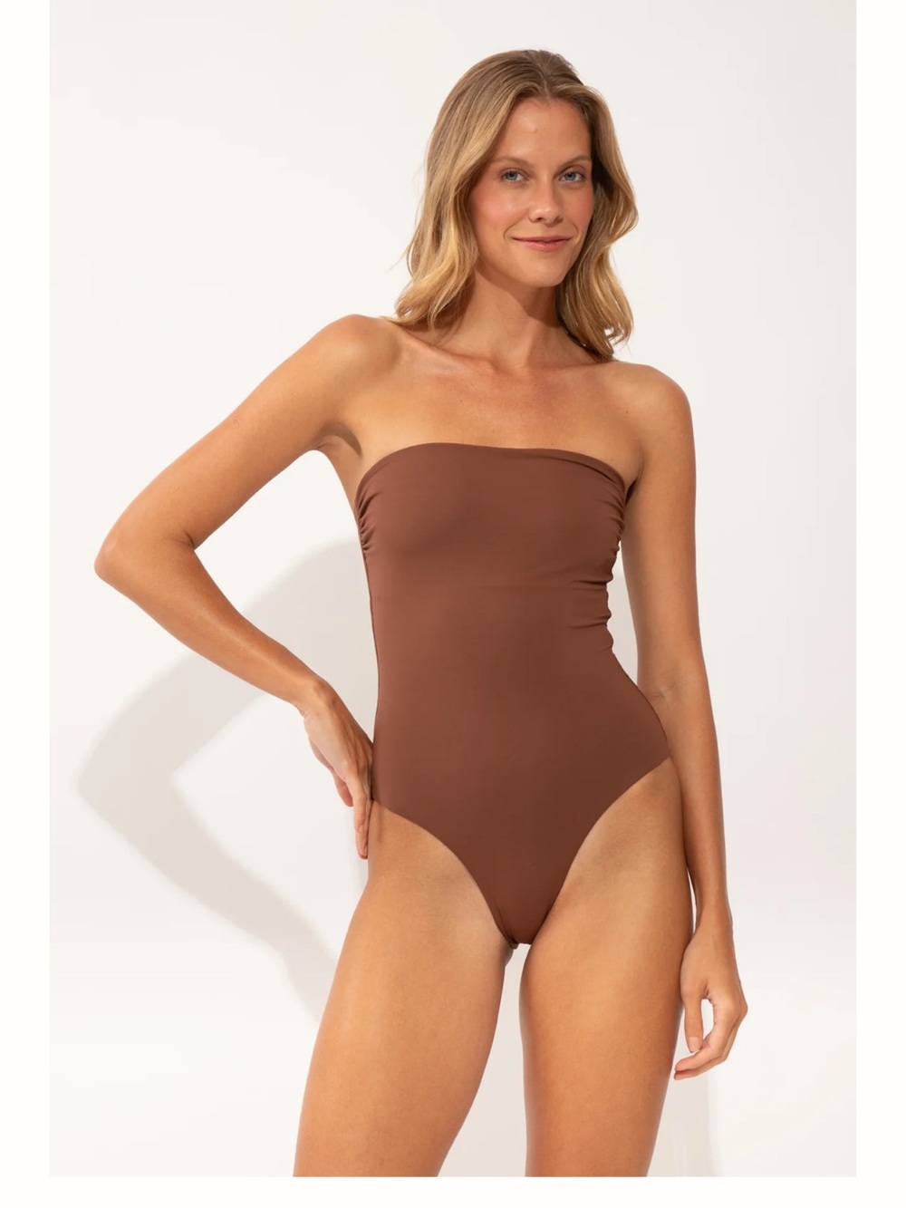 Strapless One-Piece Swimsuit — Chocolate Brown rio de sol